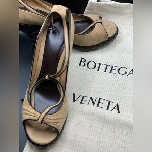 Bottega Veneta Brown Woven Wedges